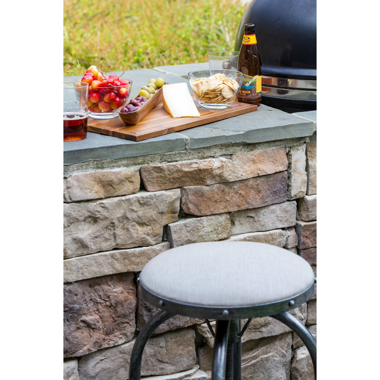 InspiredVisions Adjustable Patio Bar Stool with Sunbrella Fabric